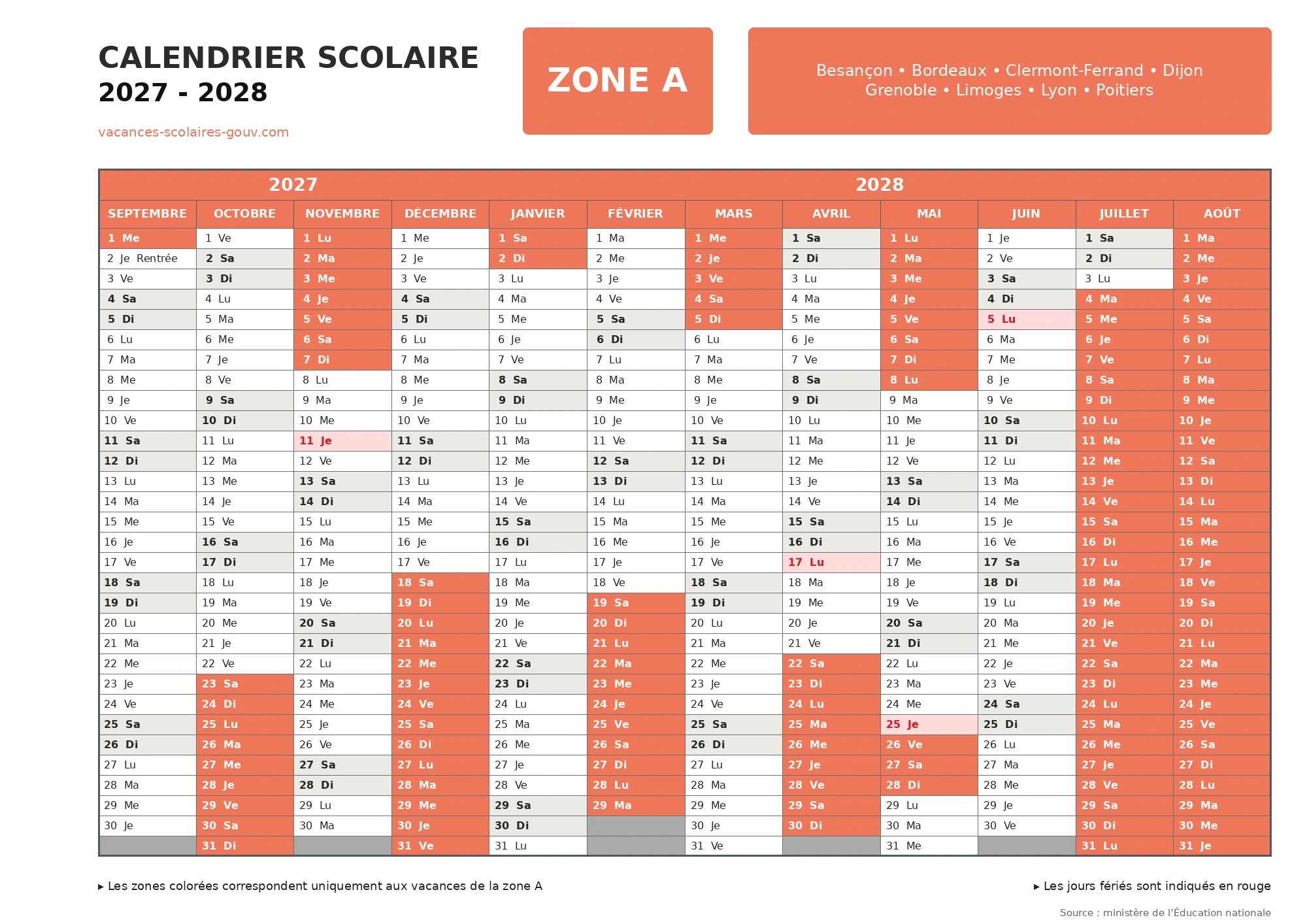 Calendrier Scolaire 2027-2028 Corent Calendrier Scolaire 2027-2028 Corent