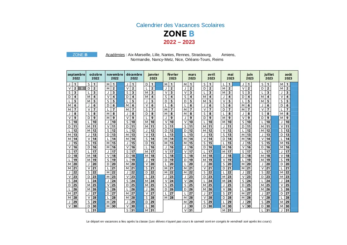 academie orleans tours calendrier vacances scolaires