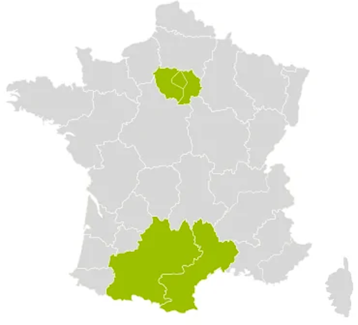 Carte des académies de la zone C des vacances scolaires