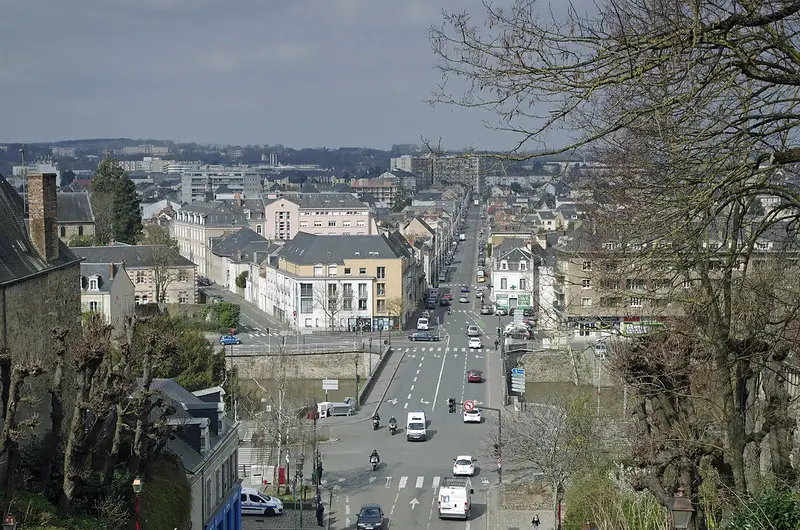 La ville du Mans, centre ville vu d'en haut