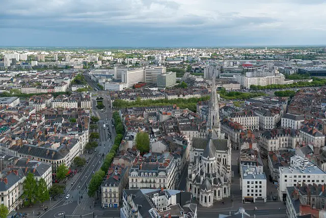 Ville de Nantes vue d'en haut