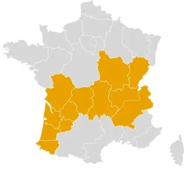 Carte académies de la zone a des vacances scolaires à Angoulême