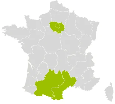 Carte académies de la zone C des vacances scolaires